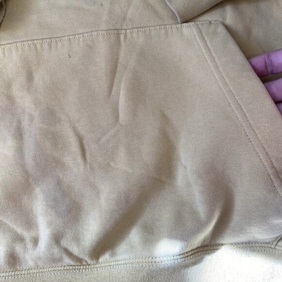 Y2K Nike Embroidery Logo Hoodie Unisex L YellowMustard Pullover Pocket Drawstrin - Picture 7 of 8